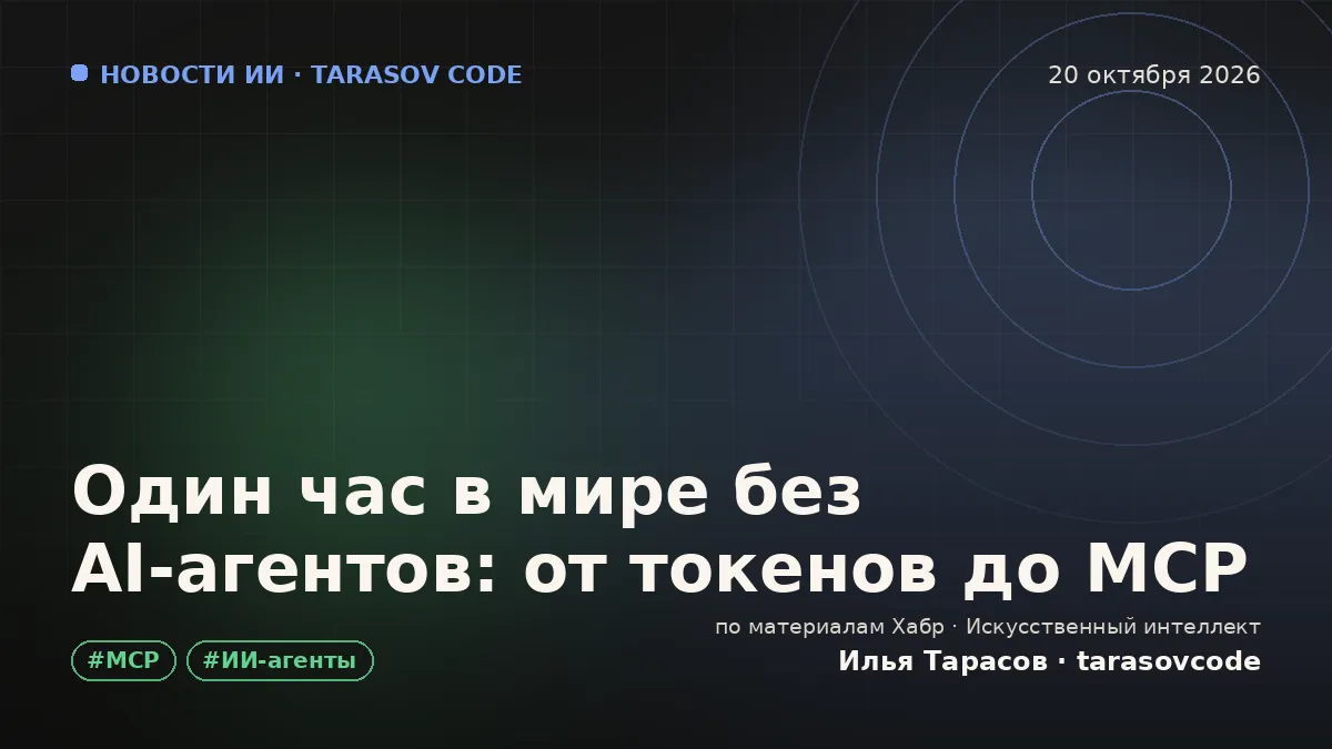 Один час в мире без AI-агентов: от токенов до MCP