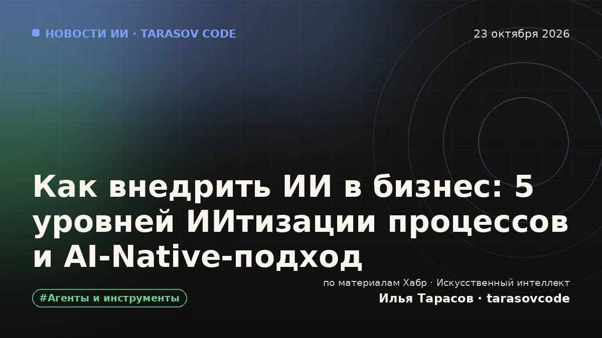 Как внедрить ИИ в бизнес: 5 уровней ИИтизации процессов и AI-Native-подход