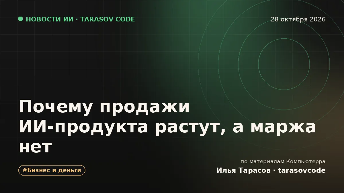 Почему продажи ИИ-продукта растут, а маржа нет