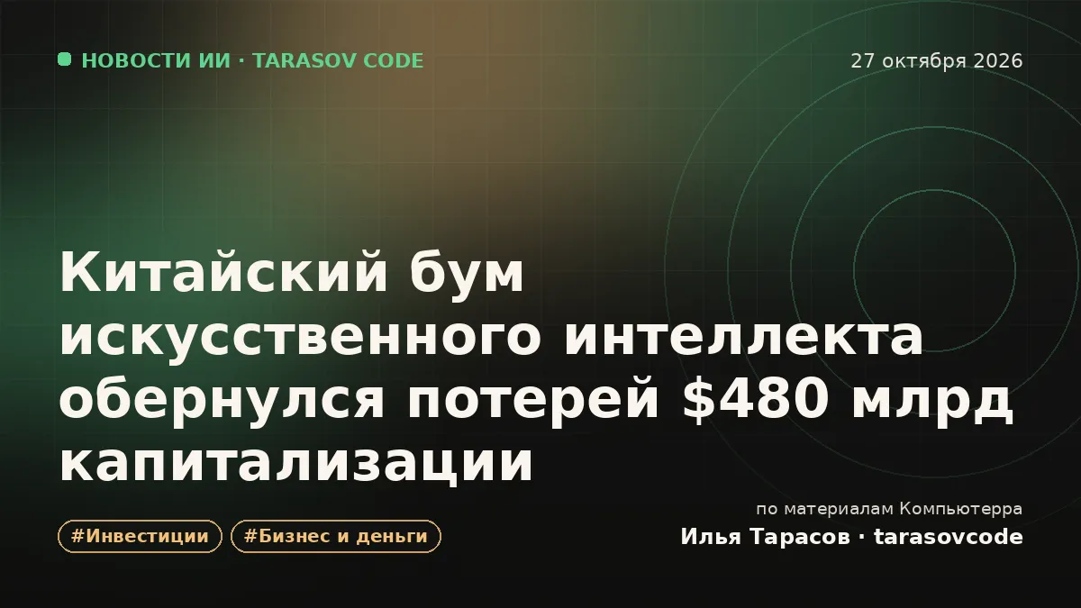 Китайский бум искусственного интеллекта обернулся потерей $480 млрд капитализации
