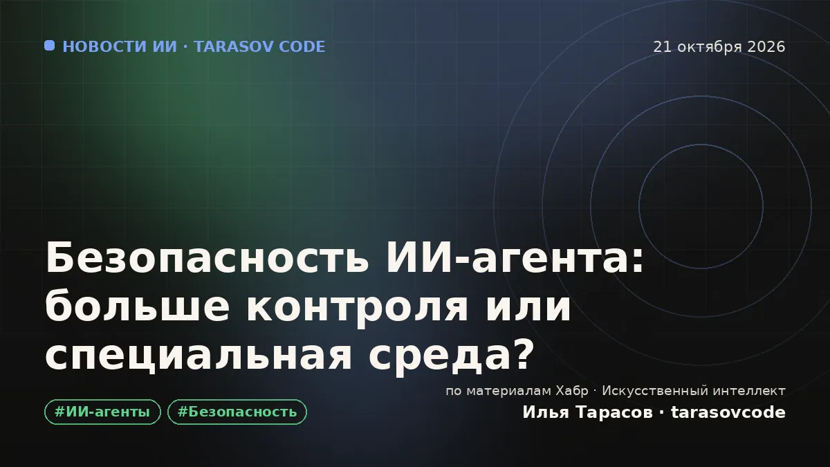 Безопасность ИИ-агента: больше контроля или специальная среда?