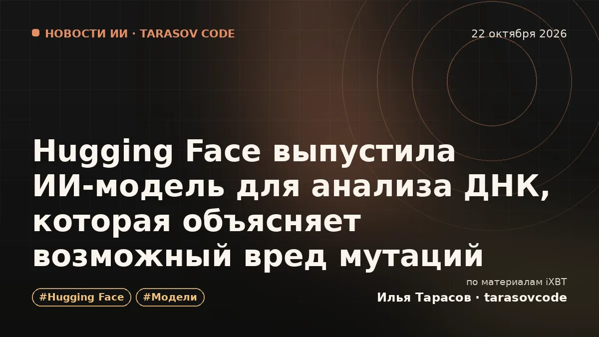 Hugging Face выпустила ИИ-модель для анализа ДНК, которая объясняет возможный вред мутаций