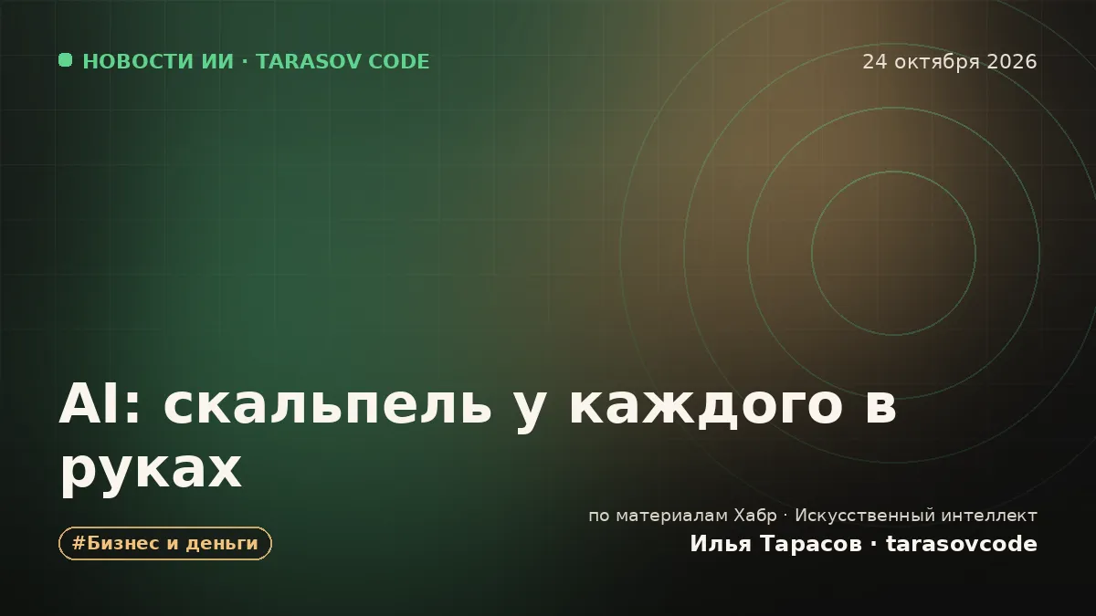 AI: скальпель у каждого в руках