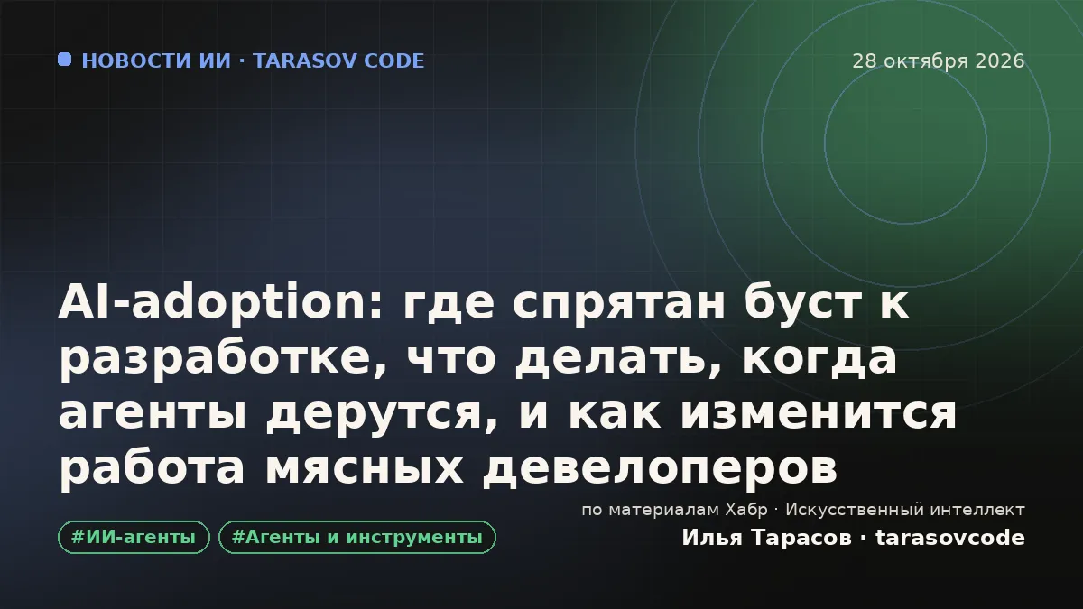 AI-adoption: где спрятан буст к разработке, что делать, когда агенты дерутся, и как изменится работа мясных девелоперов