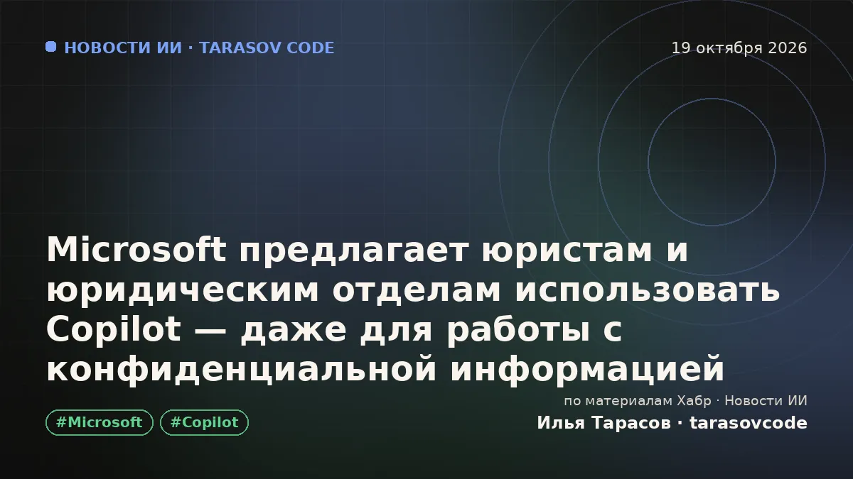 Microsoft предлагает юристам и юридическим отделам использовать Copilot — даже для работы с конфиденциальной информацией