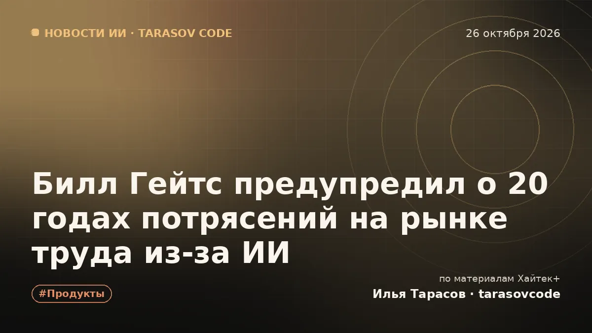 Билл Гейтс предупредил о 20 годах потрясений на рынке труда из-за ИИ