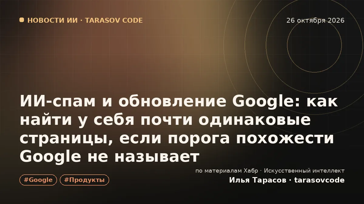 ИИ-спам и обновление Google: как найти у себя почти одинаковые страницы, если порога похожести Google не называет