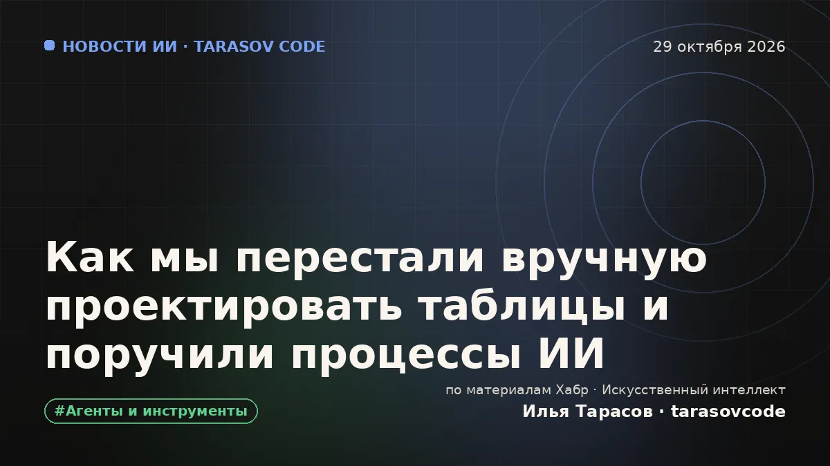 Как мы перестали вручную проектировать таблицы и поручили процессы ИИ