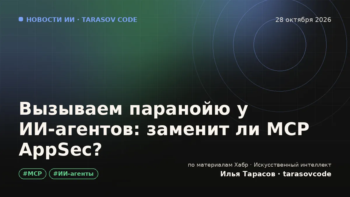 Вызываем паранойю у ИИ-агентов: заменит ли MCP AppSec?