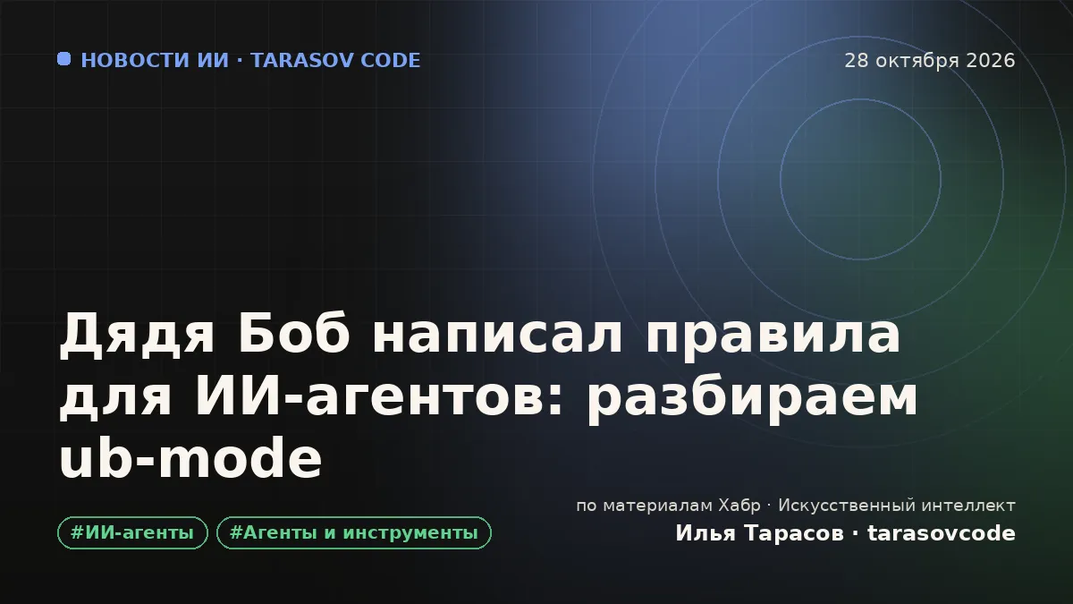 Дядя Боб написал правила для ИИ-агентов: разбираем ub-mode