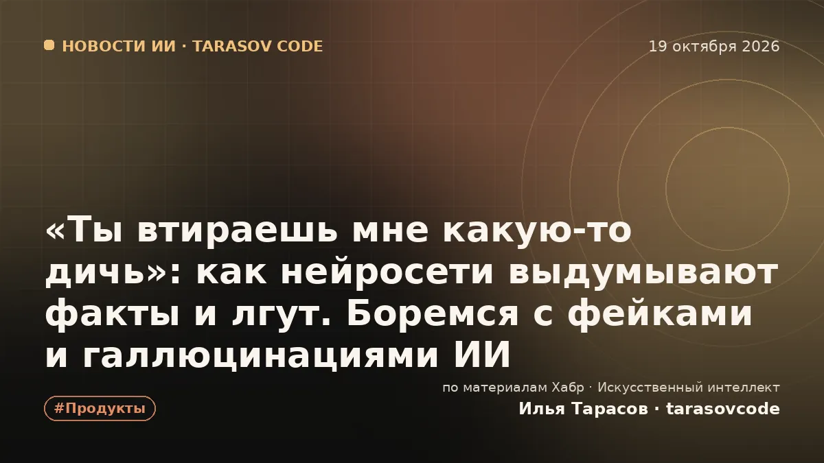 «Ты втираешь мне какую‑то дичь»: как нейросети выдумывают факты и лгут. Боремся с фейками и галлюцинациями ИИ