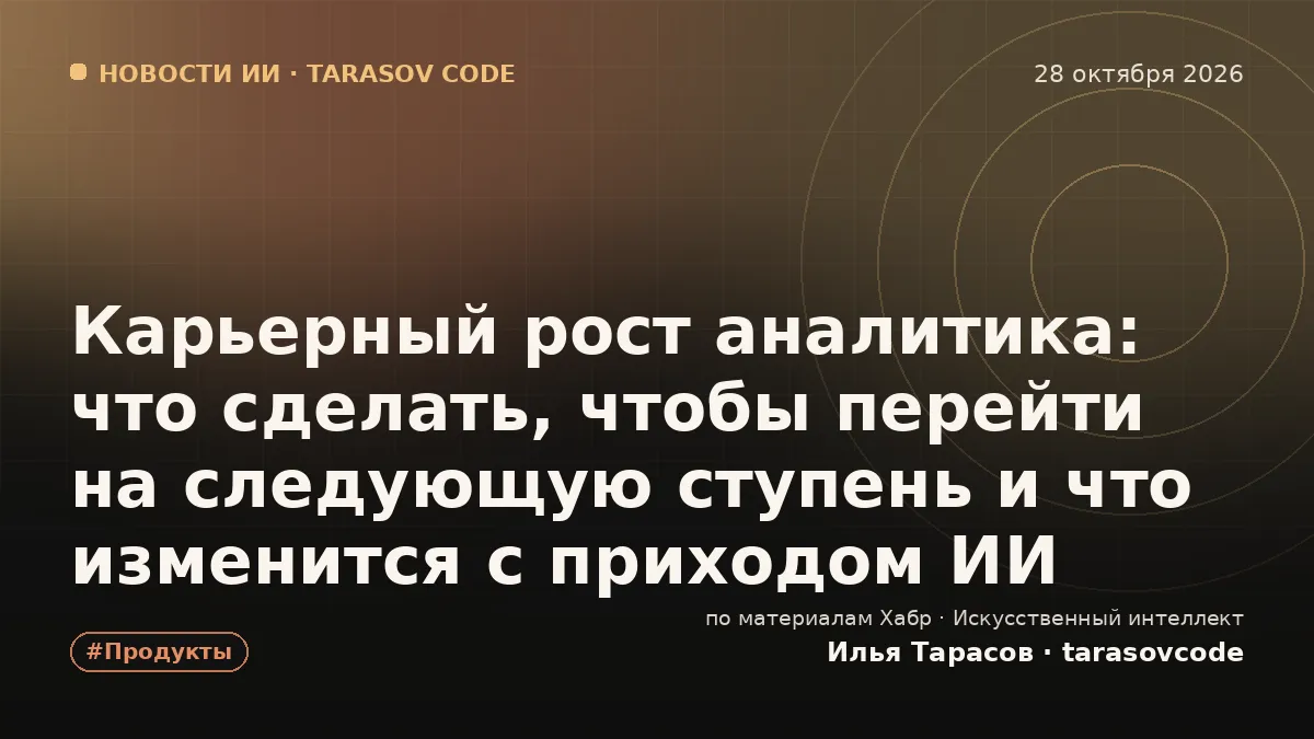 Карьерный рост аналитика: что сделать, чтобы перейти на следующую ступень и что изменится с приходом ИИ
