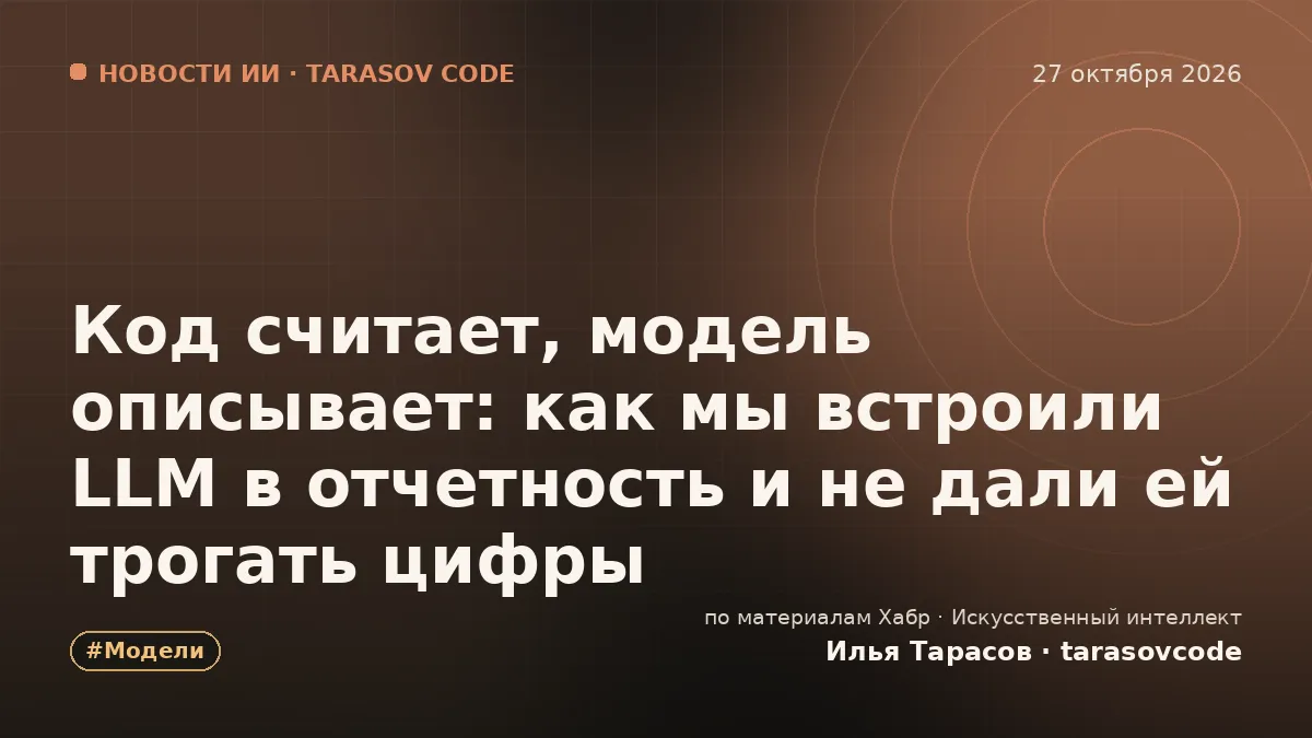 Код считает, модель описывает: как мы встроили LLM в отчетность и не дали ей трогать цифры