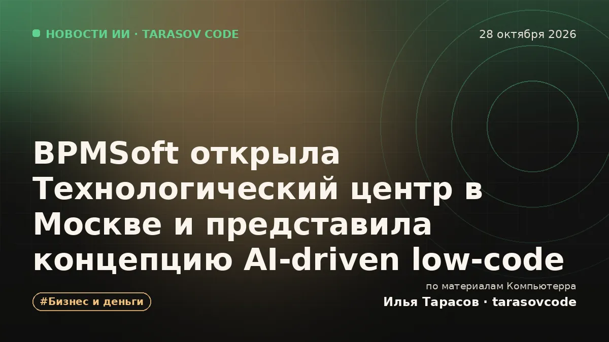 BPMSoft открыла Технологический центр в Москве и представила концепцию AI-driven low-code
