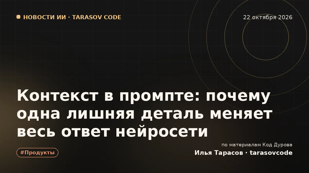 Контекст в промпте: почему одна лишняя деталь меняет весь ответ нейросети