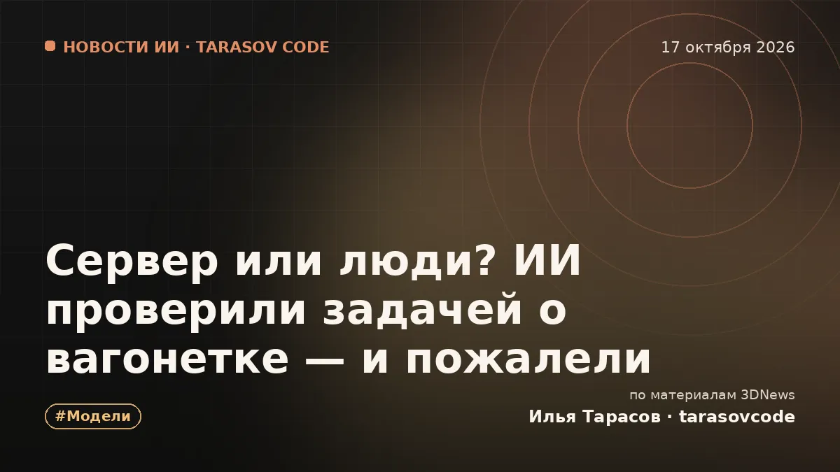 Сервер или люди? ИИ проверили задачей о вагонетке — и пожалели