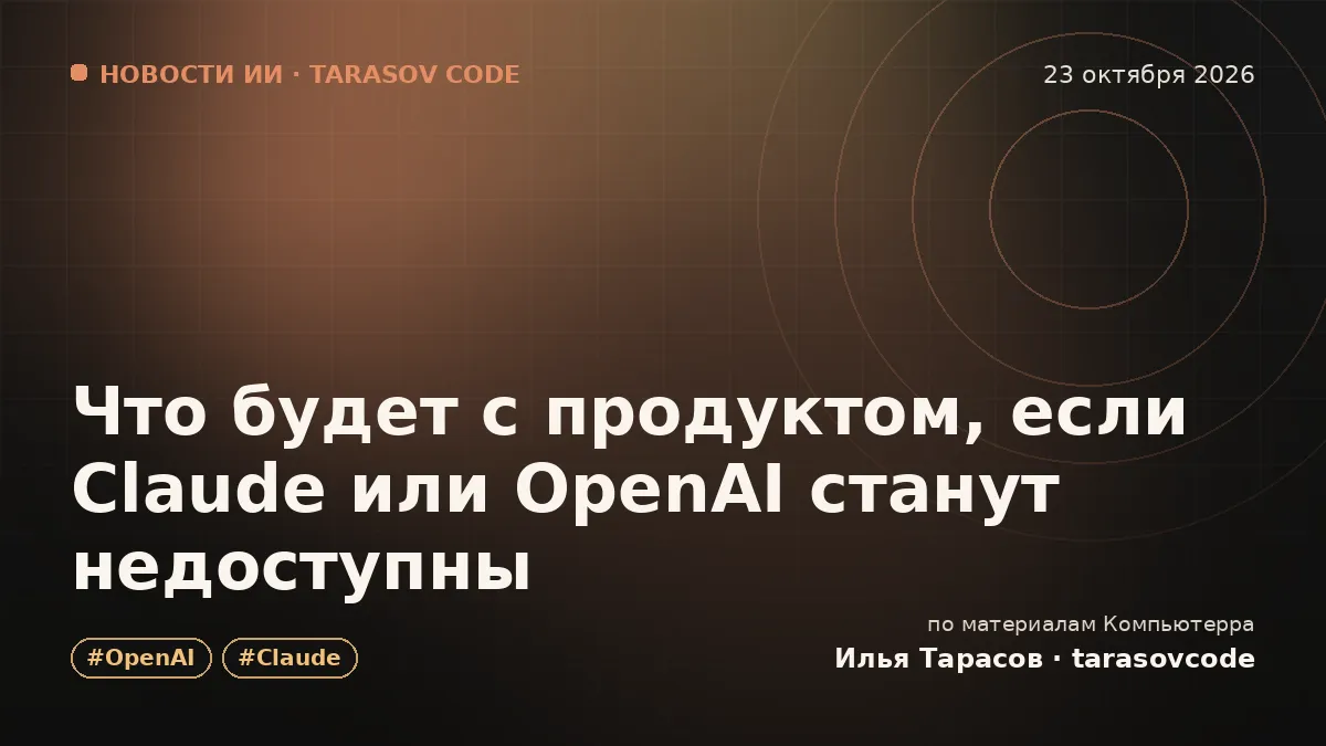 Что будет с продуктом, если Claude или OpenAI станут недоступны