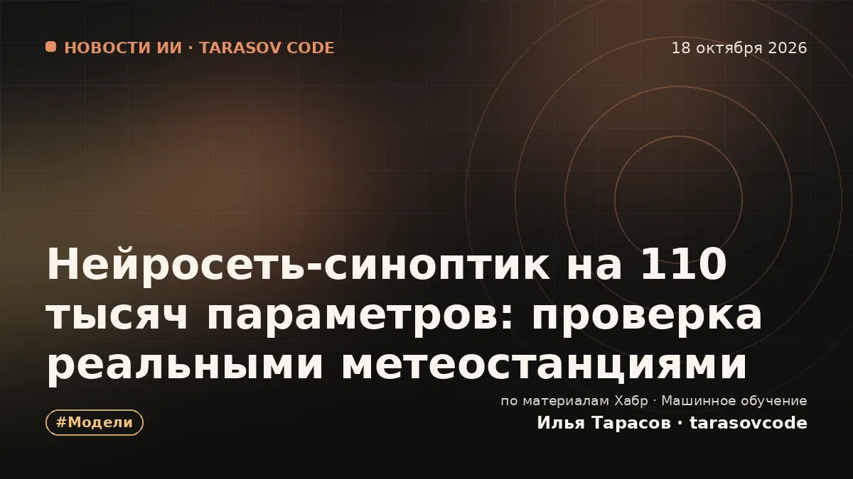 Нейросеть‑синоптик на 110 тысяч параметров: проверка реальными метеостанциями
