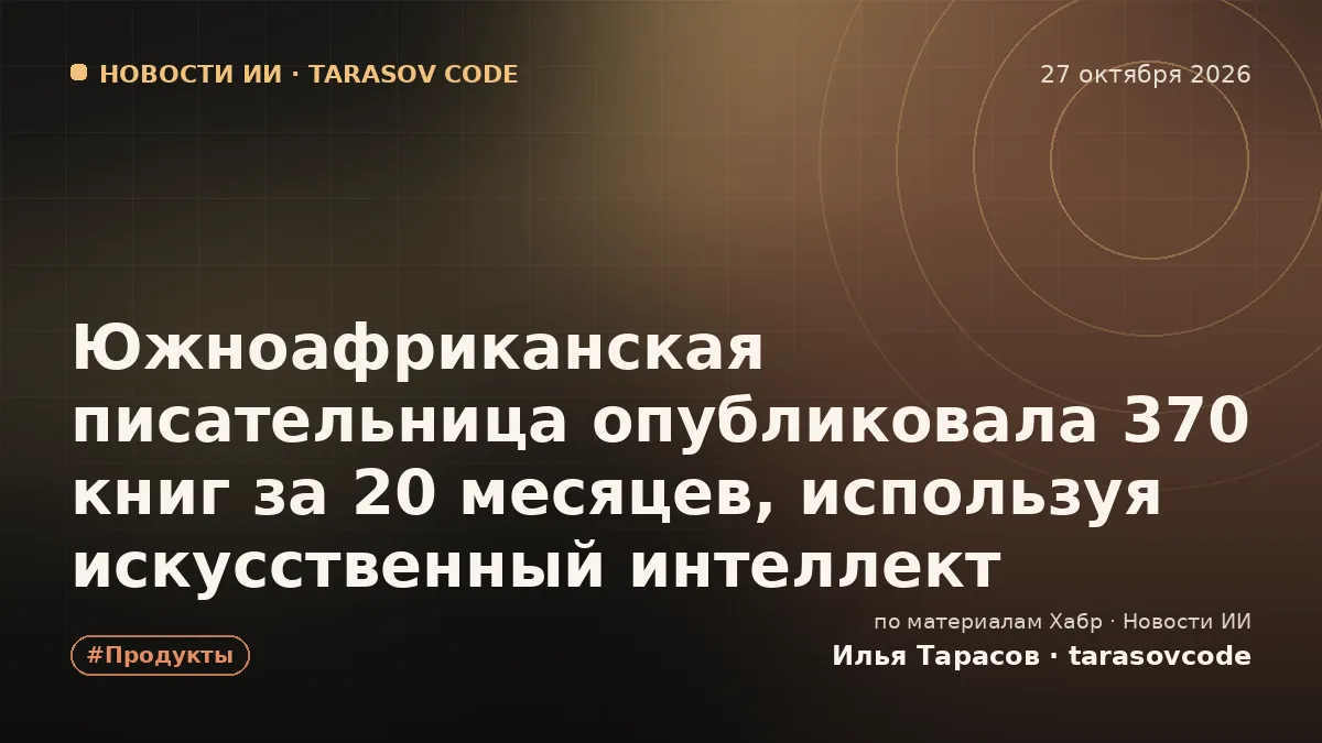 Южноафриканская писательница опубликовала 370 книг за 20 месяцев, используя искусственный интеллект