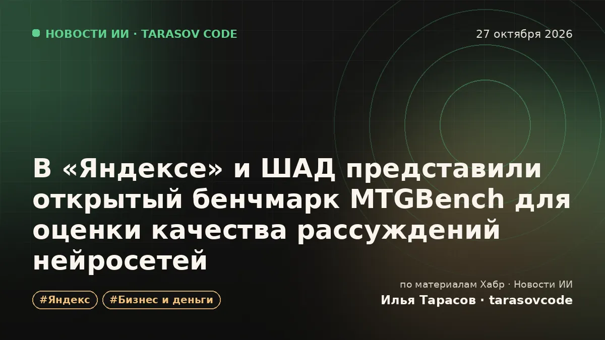 В «Яндексе» и ШАД представили открытый бенчмарк MTGBench для оценки качества рассуждений нейросетей