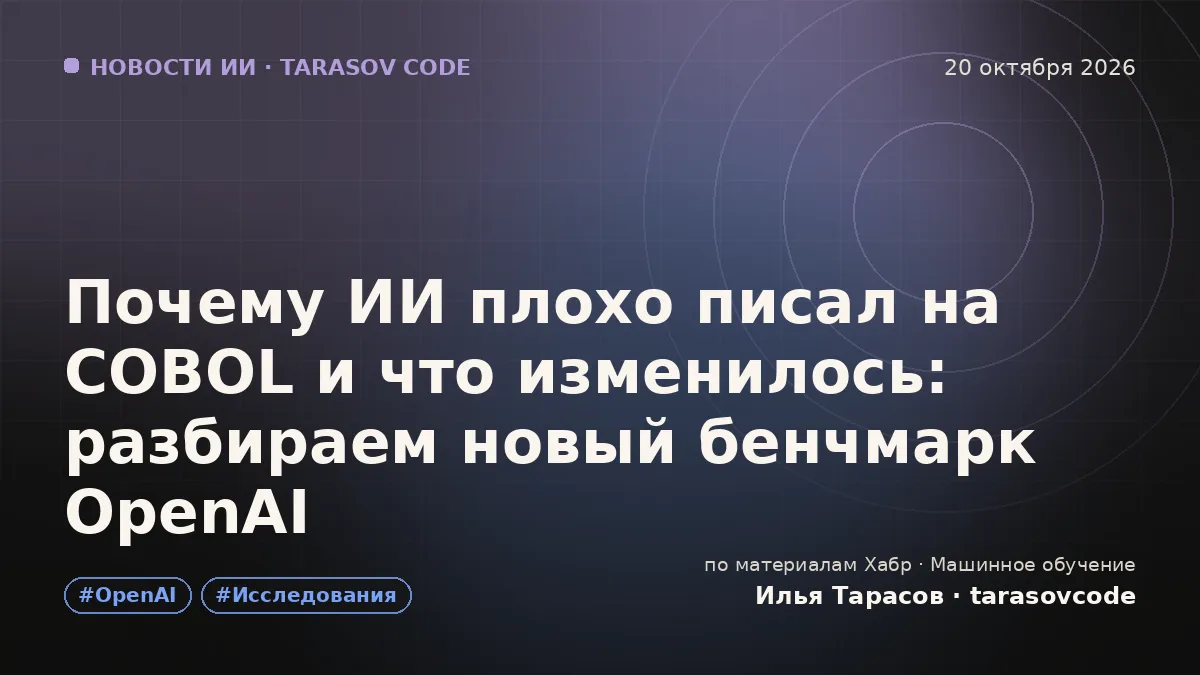Почему ИИ плохо писал на COBOL и что изменилось: разбираем новый бенчмарк OpenAI