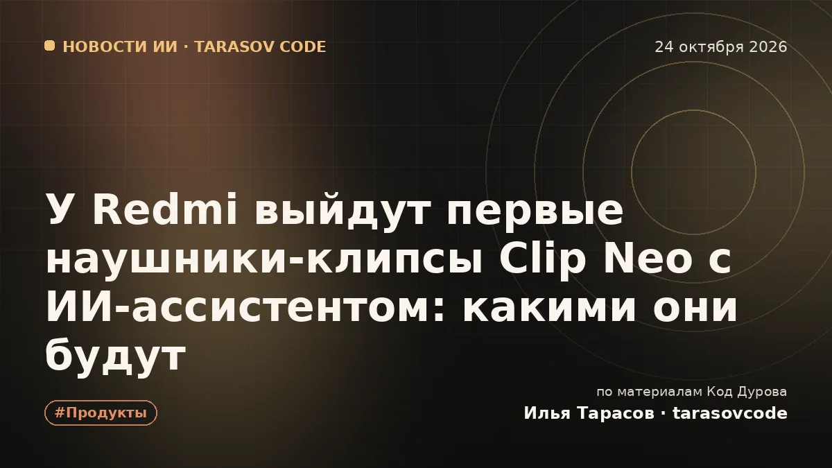 У Redmi выйдут первые наушники-клипсы Clip Neo с ИИ-ассистентом: какими они будут