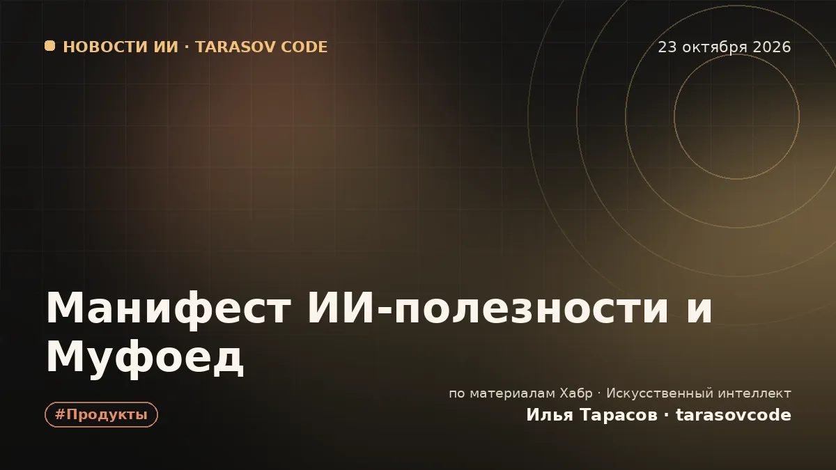Манифест ИИ-полезности и Муфоед