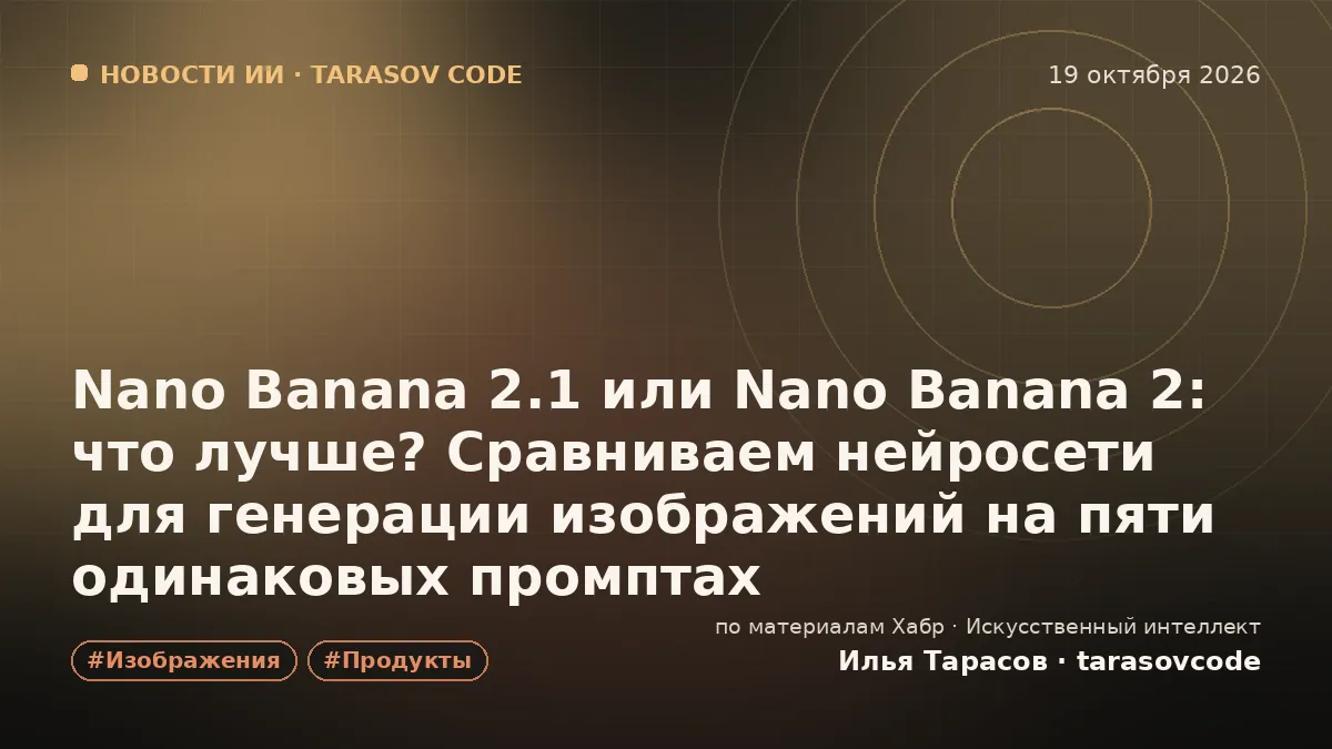 Nano Banana 2.1 или Nano Banana 2: что лучше? Сравниваем нейросети для генерации изображений на пяти одинаковых промптах