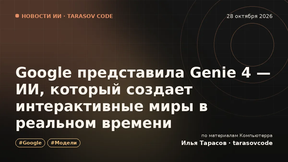Google представила Genie 4 — ИИ, который создает интерактивные миры в реальном времени