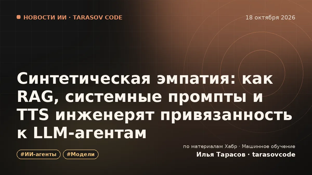 Синтетическая эмпатия: как RAG, системные промпты и TTS инженерят привязанность к LLM-агентам